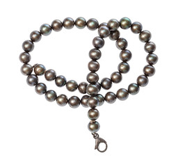 tangled necklace from black pearls isolated