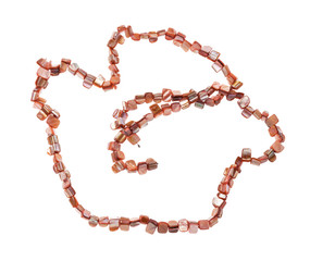 coiled string of beads from pink mother-of-pearl