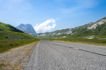 Green hills over Gran Sasso.