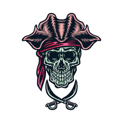 Vector illustration of pirate skull