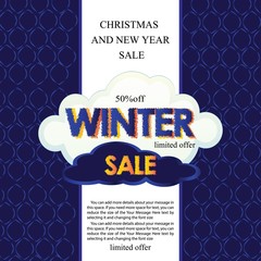 winter sale banner flyer. Christmas sale banner poster. template