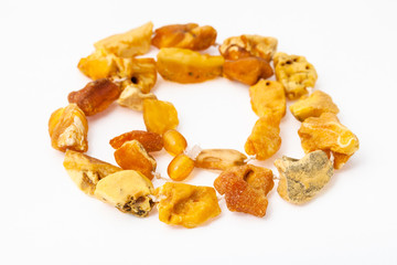 coiled necklace from natural raw yellow amber