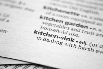 Word or phrase Kitchen-sink in a dictionary.