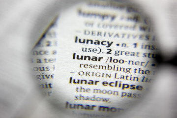 The word or phrase Lunar in a dictionary.