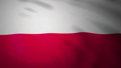 Realistic waving flag of Poland. 3d rendering