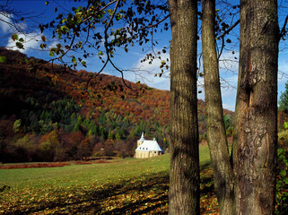 Church in Huta Polanska, Beskid Niski Mountains, Carpathians Mountains - October, 2008 - Poland