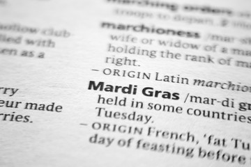 Word or phrase Mardi Gras in a dictionary.