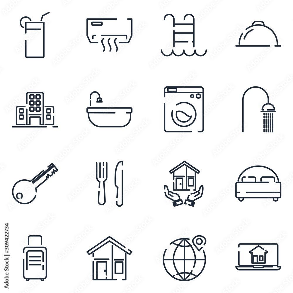 Poster real estate set icon template color editable. real estate pack symbol vector sign isolated on white 