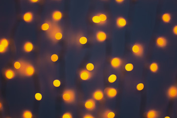 Abstract blur golden bokeh light Christmas holiday background