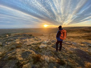 Peak District Edale Sunset with clouds