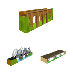 Vector illustration of bridgework and architecture sign. Collection of bridgework and structure stock vector illustration.