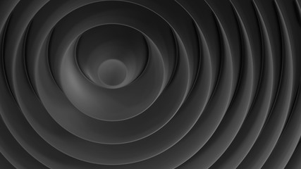 black 3d abstract architecture background, circle concentric, abstract background wallpaper. 