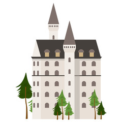 Fototapeta premium Bavarian castle. cartoon vector illustration