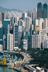Fototapeta na wymiar photo of Hong Kong City, skyscrapers skyline