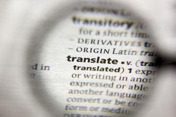 The word or phrase Translate in a dictionary.