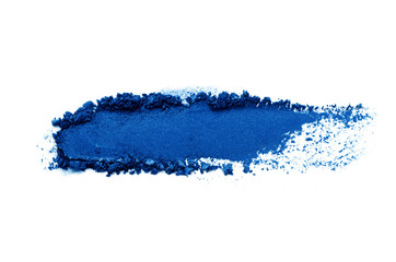 Eyeshadow sample isolated on white background. Color of the year 2020 Classic Blue. - Image