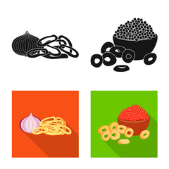 Vector illustration of taste and seasonin logo. Set of taste and organic stock vector illustration.