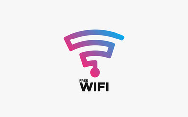 Colorful free wireless icon. Wifi zone sign. Remote access and radio waves communication symbol. Vector EPS.