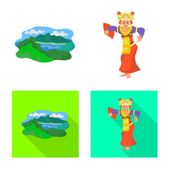 Vector design of and travel symbol. Collection of and traditional stock symbol for web.