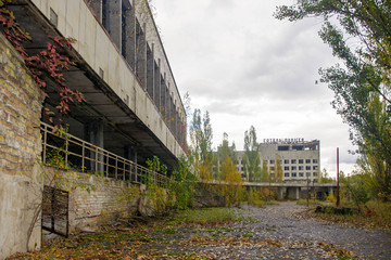Fototapeta na wymiar Abandoed buidlings in Pripyat, Chernobyl