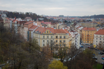 Obraz premium Vysehrad is the historical birth of the Czech capital city of Prague with the Vysehrad fortress and castle.