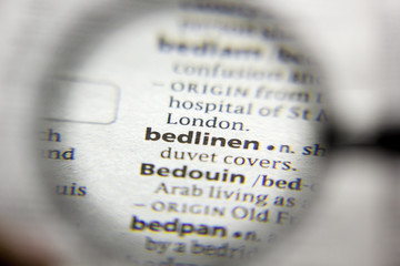 The word or phrase Bedlinen in a dictionary.