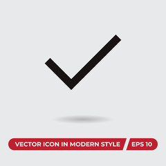 Check mark vector icon, simple sign for web site and mobile app.