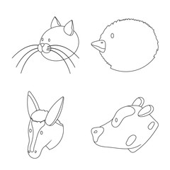 Isolated object of food and homemade sign. Collection of food and homestead stock vector illustration.