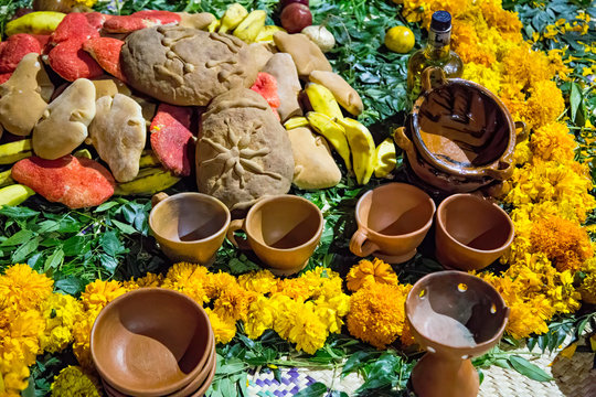 Day of the Dead offering, traditional Mixtec, Mexican festicity