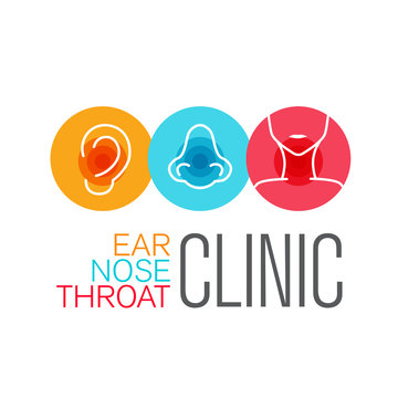 ENT logo template. Head for ear, nose, throat doctor specialists