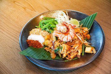 Thai traditional food, Pad Thai, dry noodle, street food