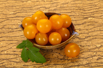 Ripe tasty yellow cherry tomato