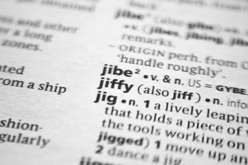 Word or phrase Jiffy in a dictionary.