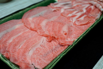 Japanese food hot pot and beef