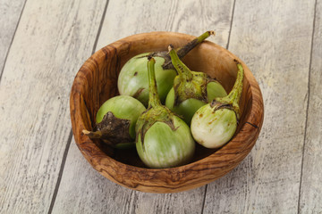 Asian green eggplant - ready for cooking