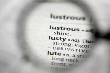 The word or phrase Lusty in a dictionary. - obrazy, fototapety, plakaty