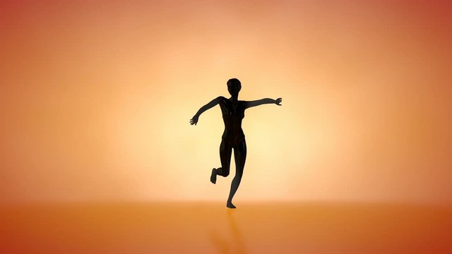 Black woman doing a samba dance against bright light, Luma Matte attached