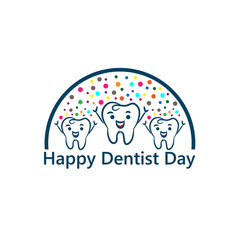 6 march - dentists day. Typography poster. Usable as background. Dentist Day greeting card.
