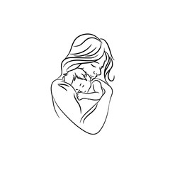 Mom And Baby , Baby Care Logo Design Concept Template , Mother Care Logo