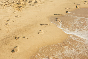 foot prints on the sand