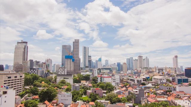 Timelapse Panorama Of The City Of Jakarta. Indonesia. Timelapse.