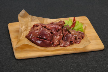 Raw chicken liver ready for cooking