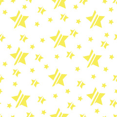 Vector seamless pattern of gold stars on white background