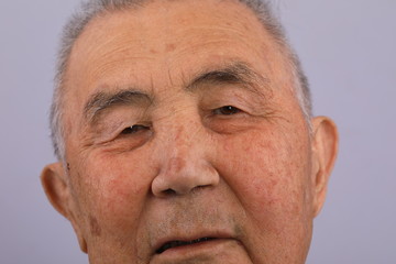 close-up portrait of an old man's face