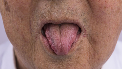old man tongue macro closeup © serikbaib