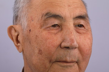 close-up portrait of an old man's face