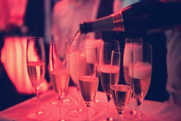champagne  in wineglasses