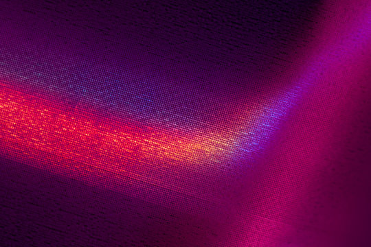 Reflection of light on holographic foils with neon lighting