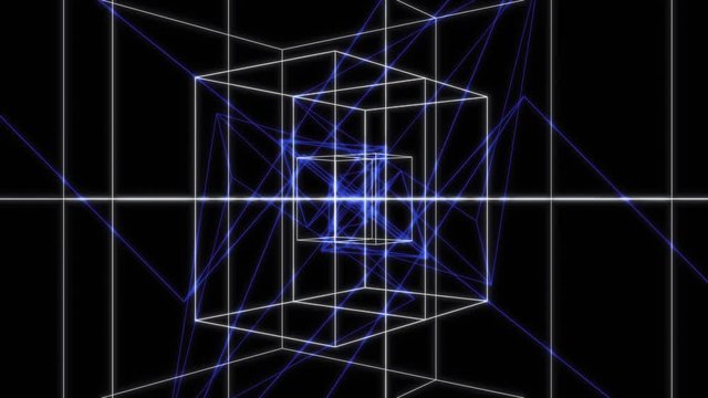 Abstract Retro 3D Like Cubes And Pyramids Looping Video Background