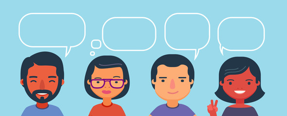 People communicate. Brainstorm, teamwork cartoon vector illustration